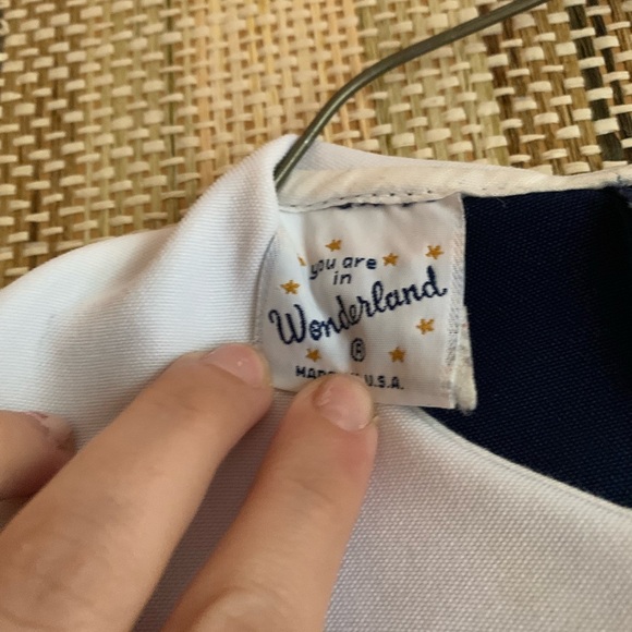 Vintage Baby Dress You Are In Wonderland Blue Formal Dress Outfit Toddler Size 5 - Picture 3 of 4